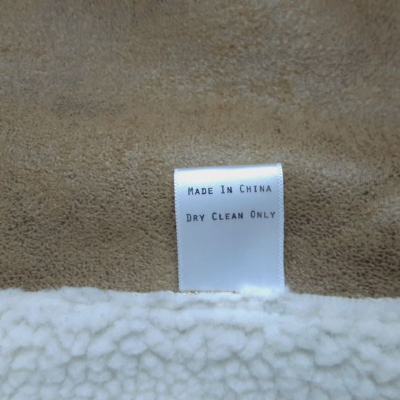 Elaine Turner Womens Sleeveless Faux Suede Leather Open Vest Size M/L Shearling - Picture 8 of 16